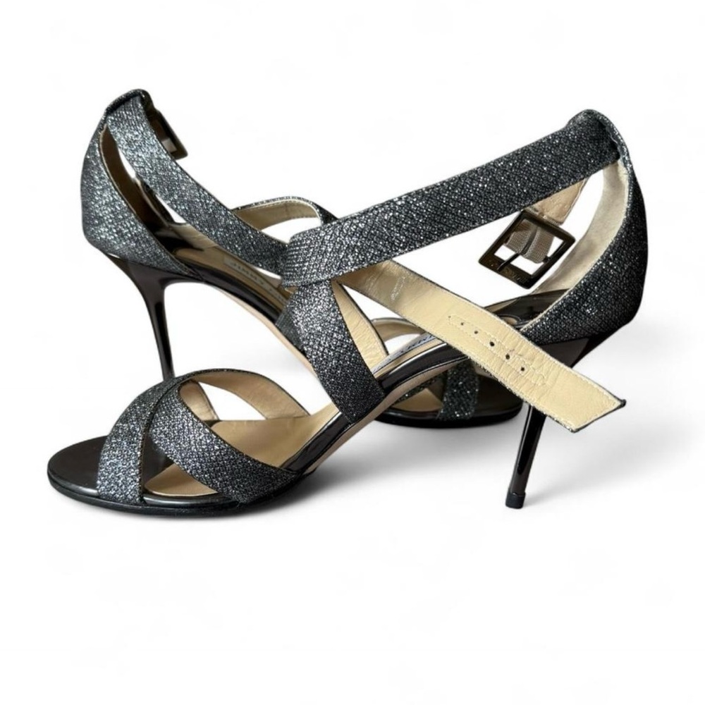 Jimmy Choo Louise Lame Glitter Anthracite (Dark Gray)